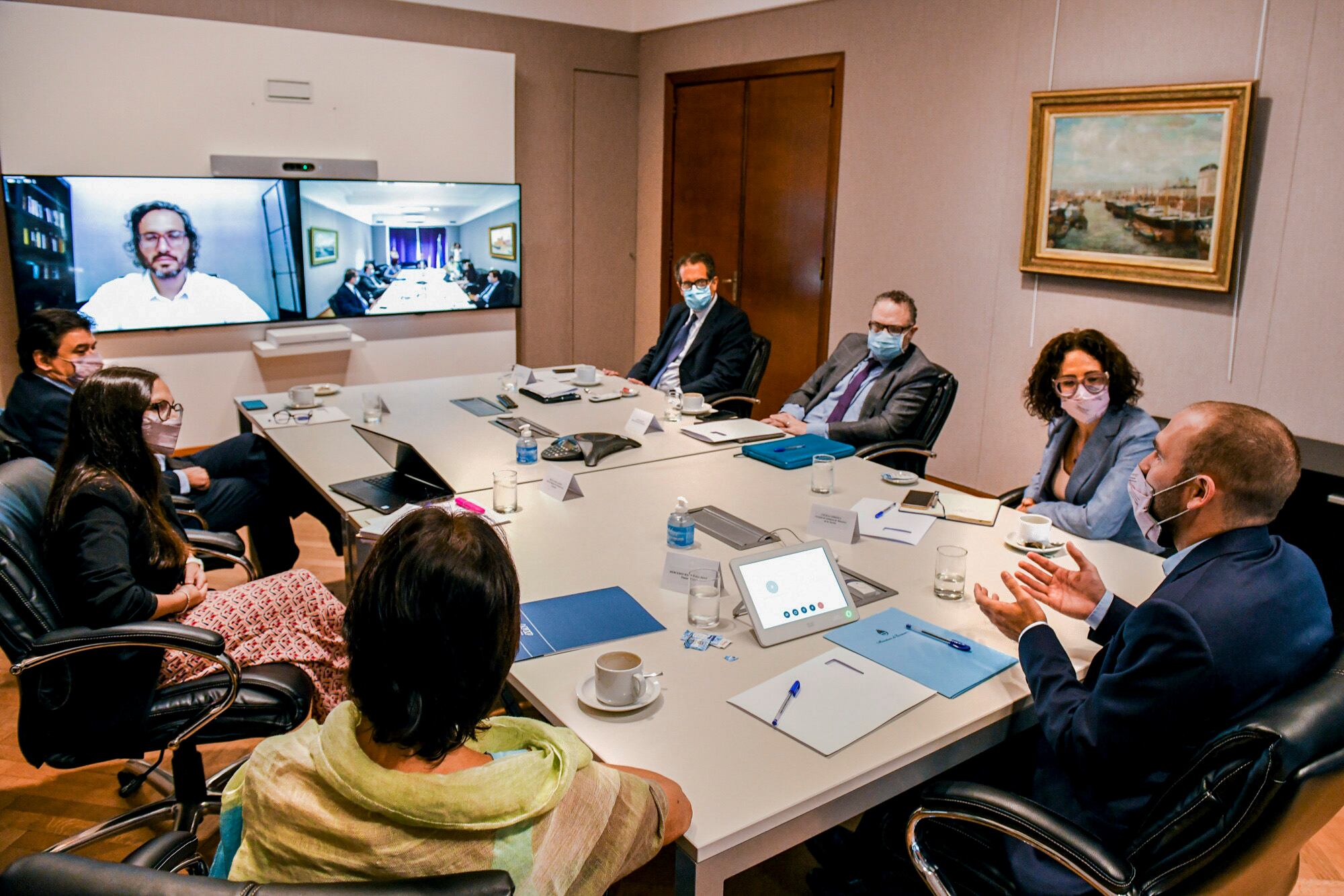 La reunión de gabinete económico coordinada por el ministro Martín Guzmán.