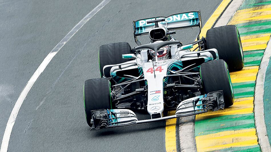 El Mercedes de Lewis Hamilton, ayer en Melbourne.