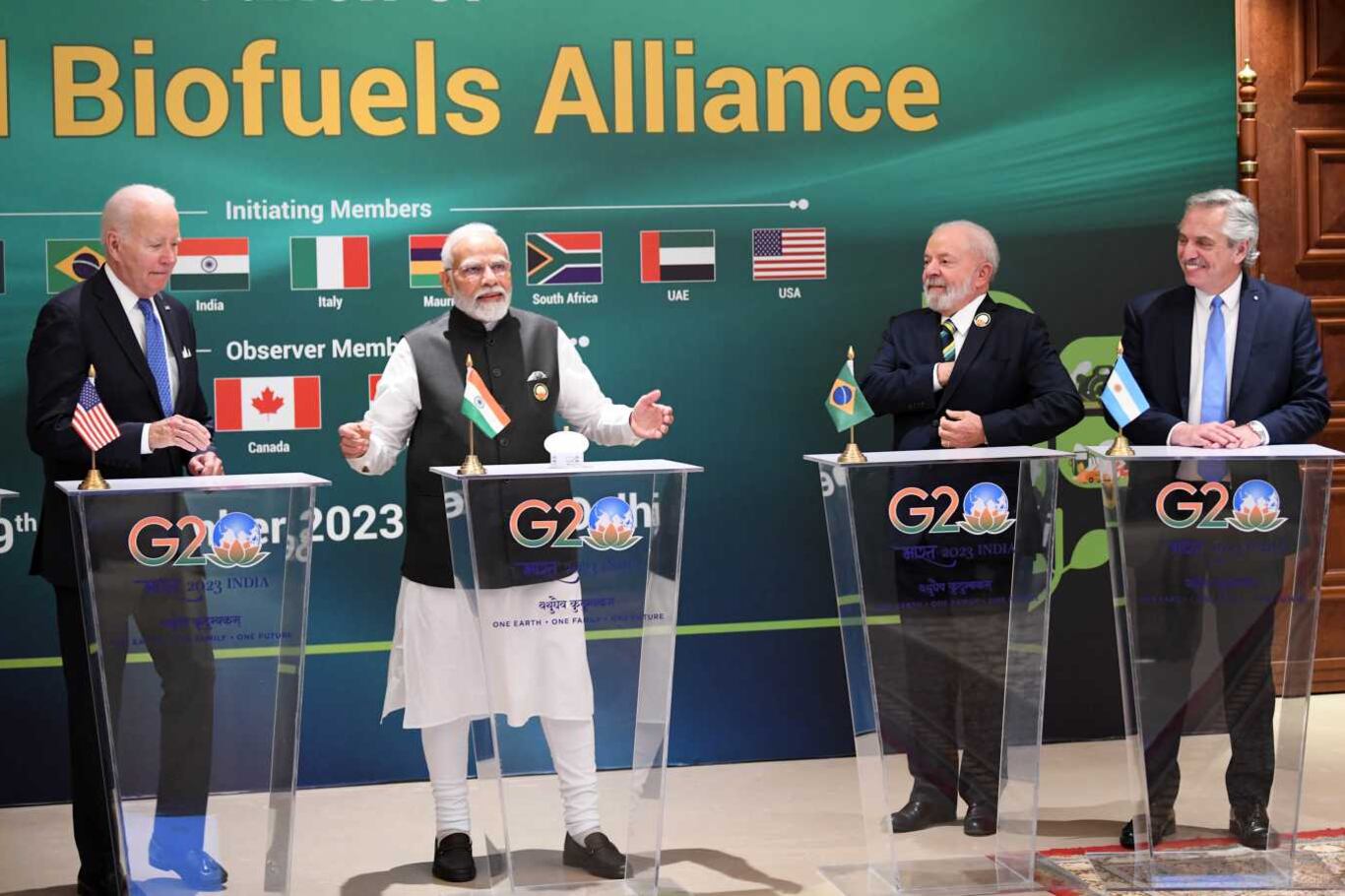 Fernández con Lula y Biden en el G20.