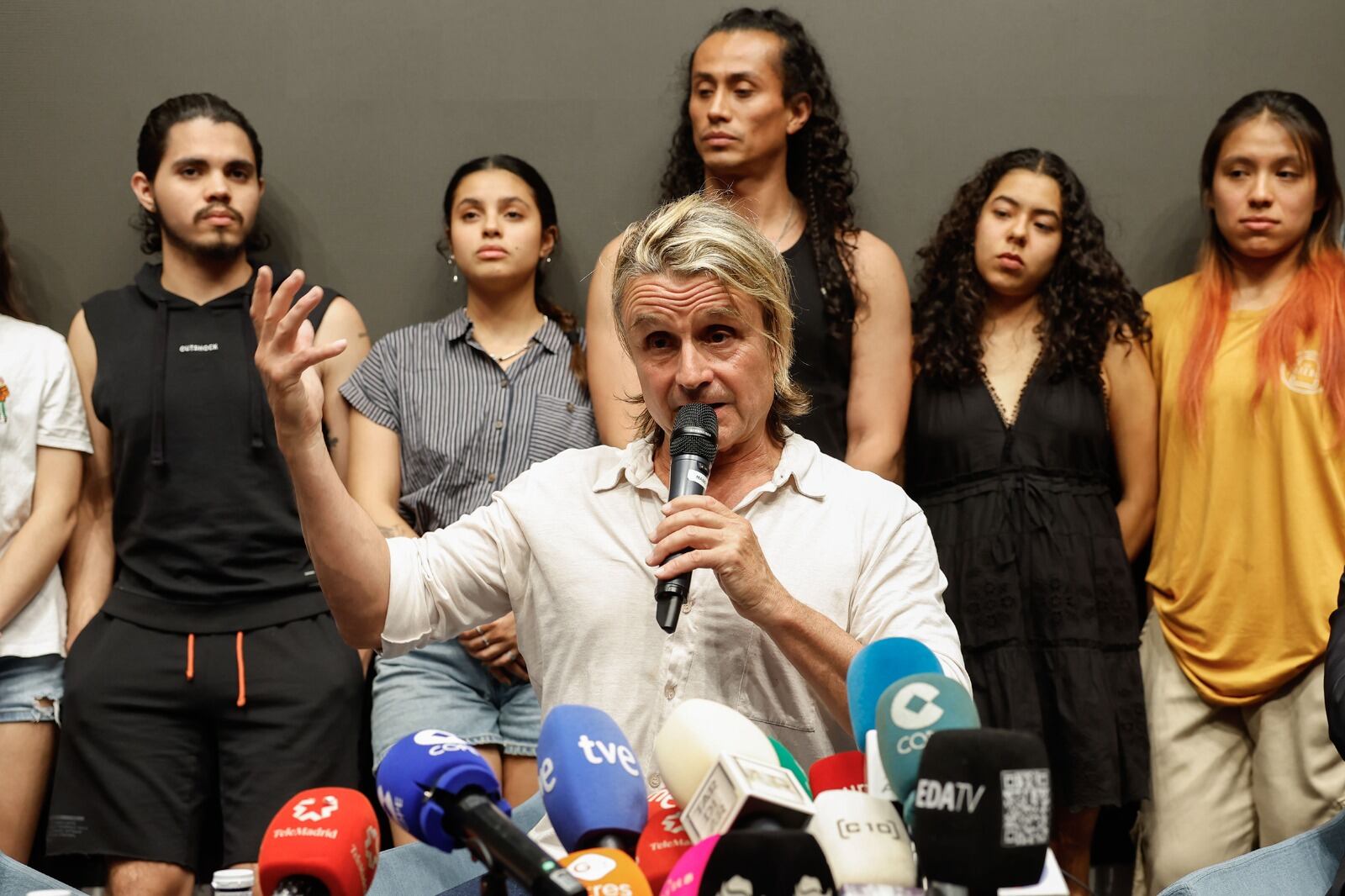 Cano, en conferencia de prensa en Madrid, tras el arresto.