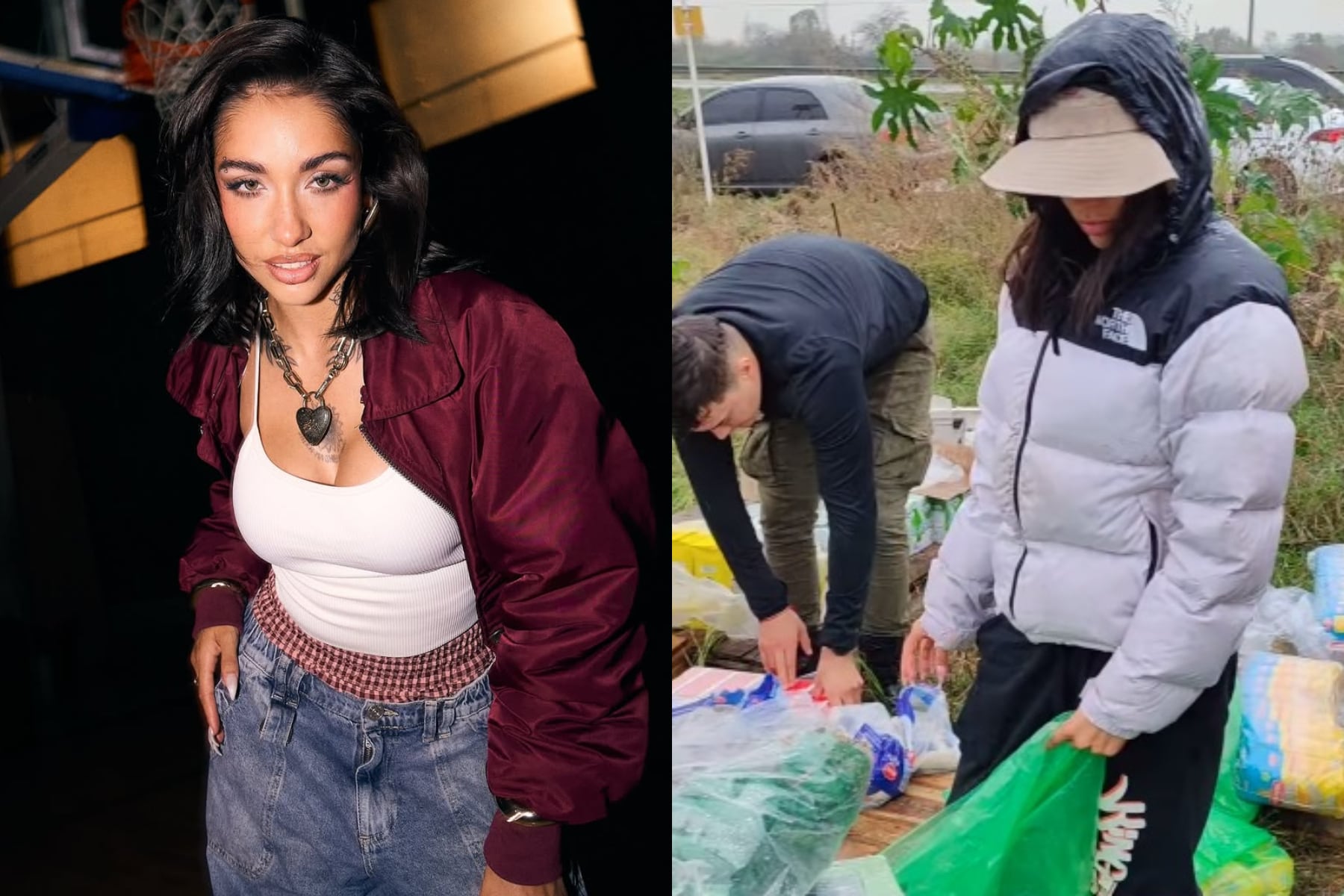 María Becerra acercó donaciones para los afectados por el temporal