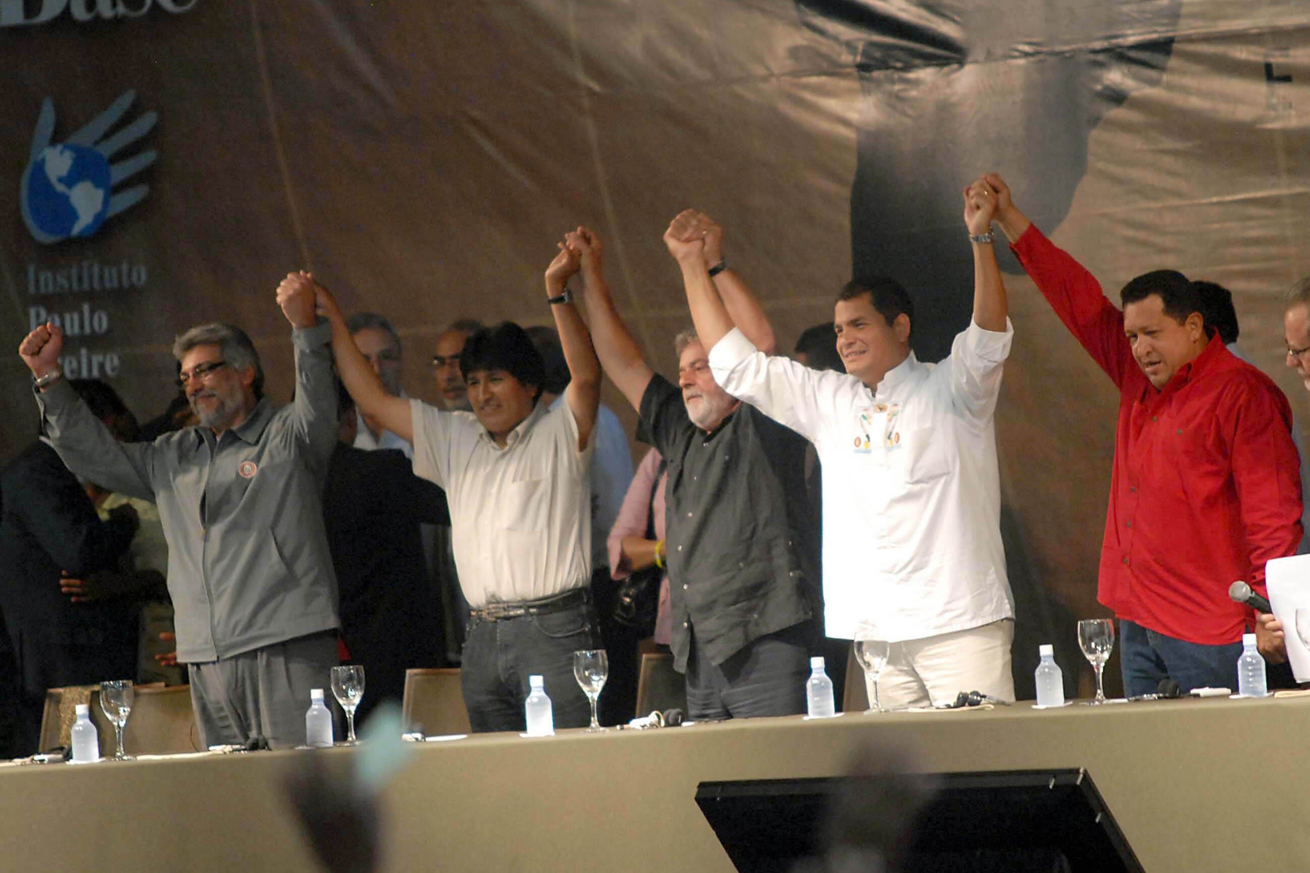 El Foro Social Mundial de 2009, en Belem, Brasil, convocó a Lugo, Evo, Lula, Correa y Chávez.