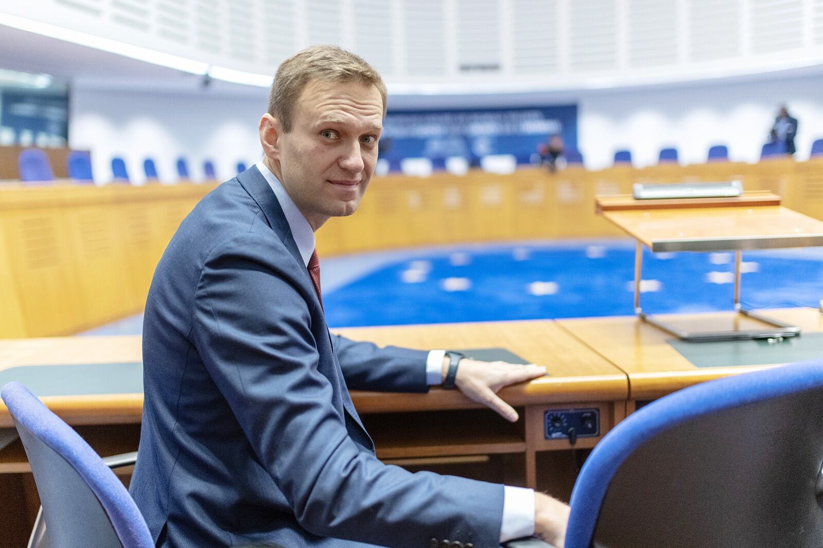 Alexei Navalny en la Corte Europea de Derechos Humanos, Strasburgo.