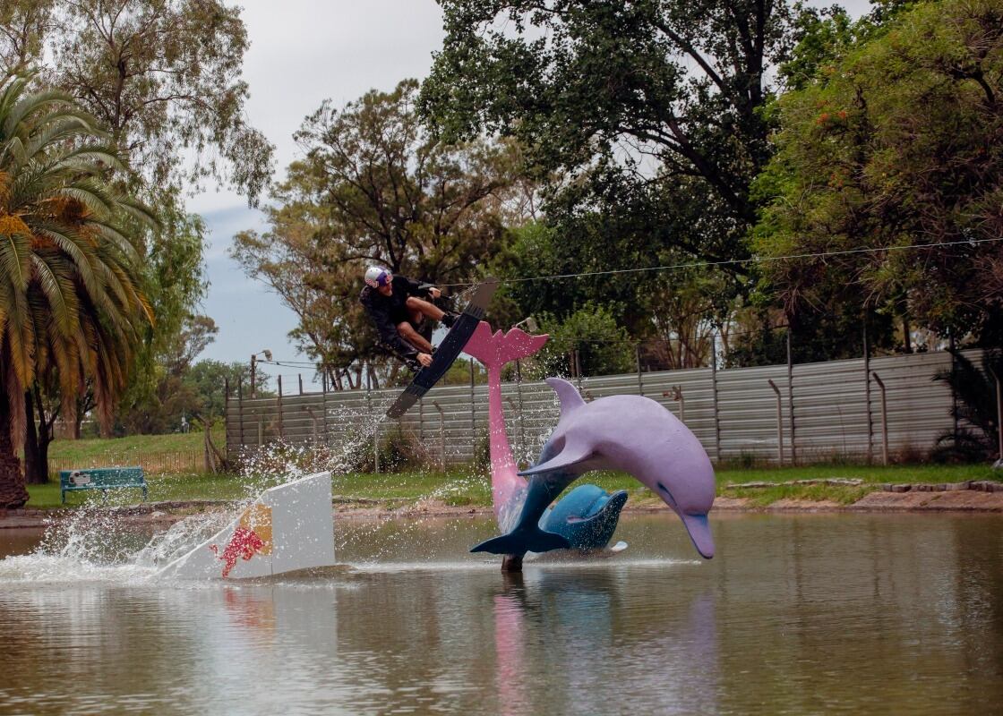 Las acrobacias en el Parque Centenario de Caballito