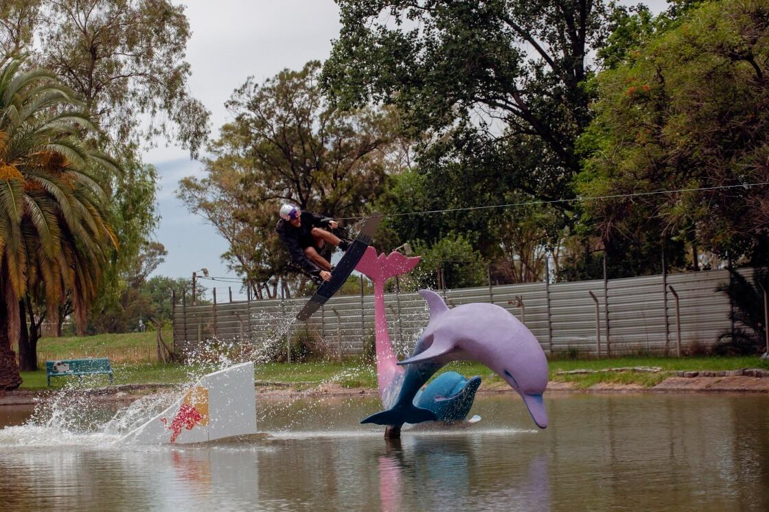 Las acrobacias en el Parque Centenario de Caballito