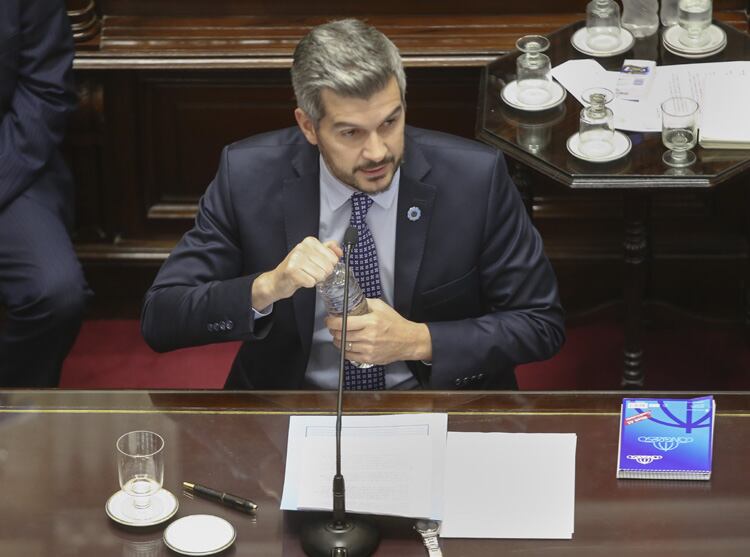 Peña, esta tarde en el recinto del Senado.