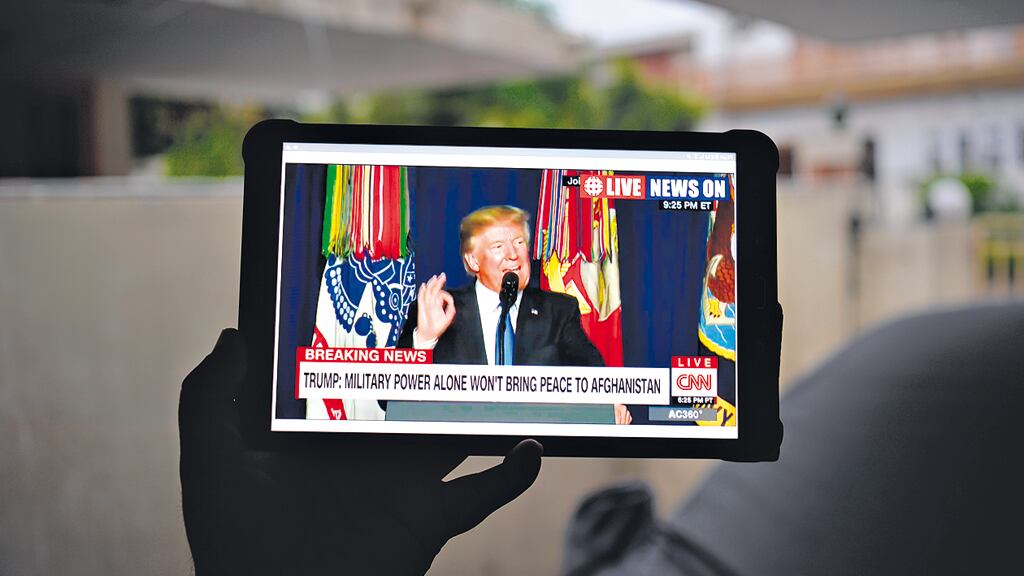 Donald Trump anunció una ofensiva en Afganistán el lunes en Virginia.