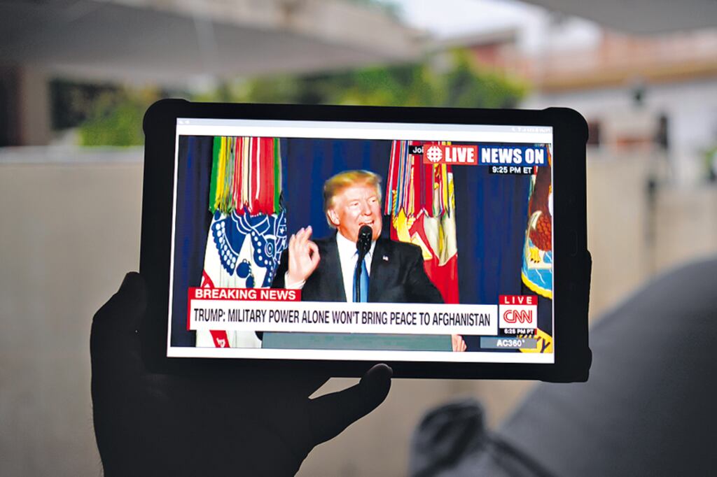 Donald Trump anunció una ofensiva en Afganistán el lunes en Virginia.