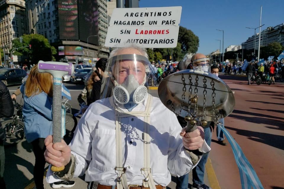 Una de las marchas anticuarentena.
