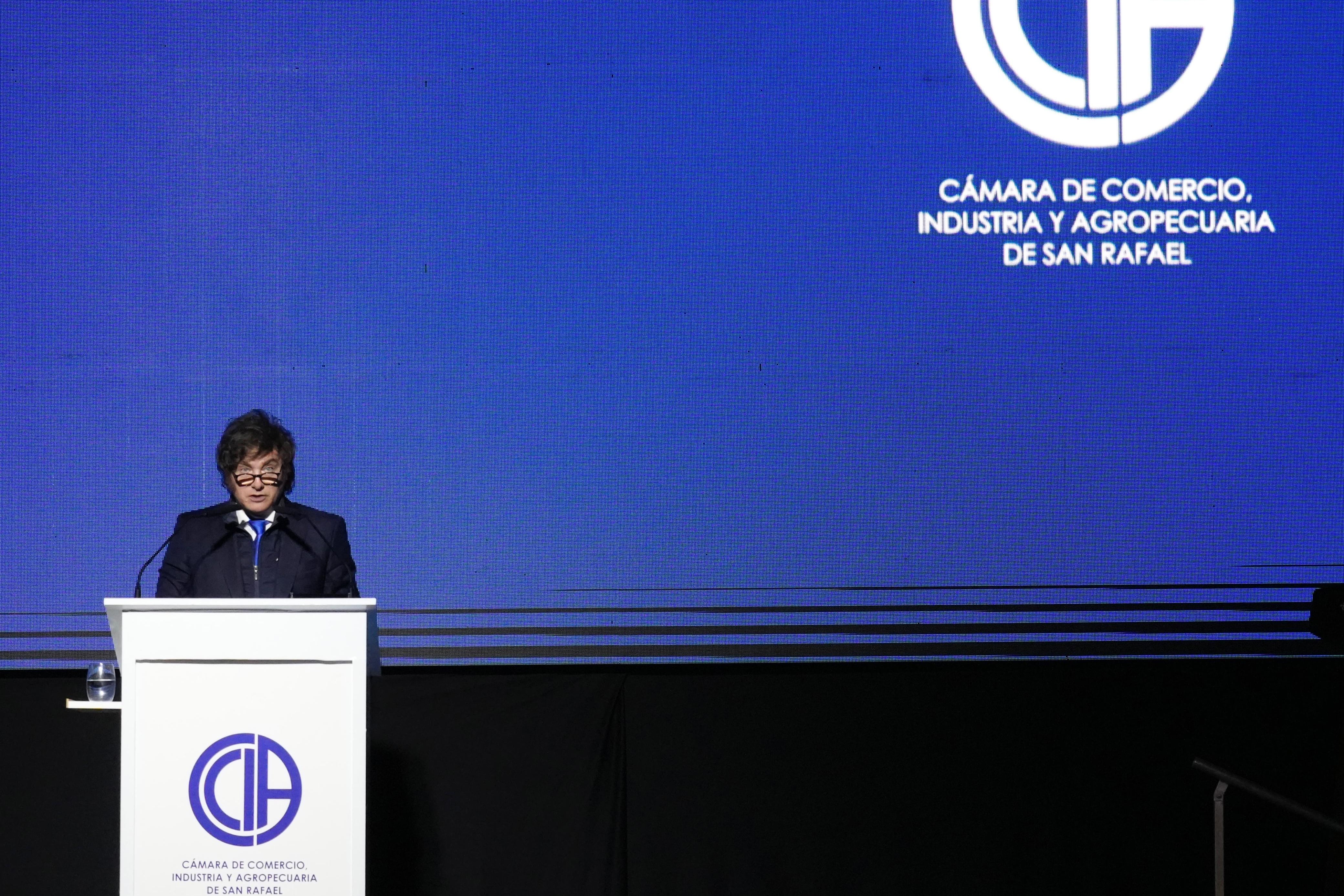 Milei estuvo el jueves en Mendoza. 