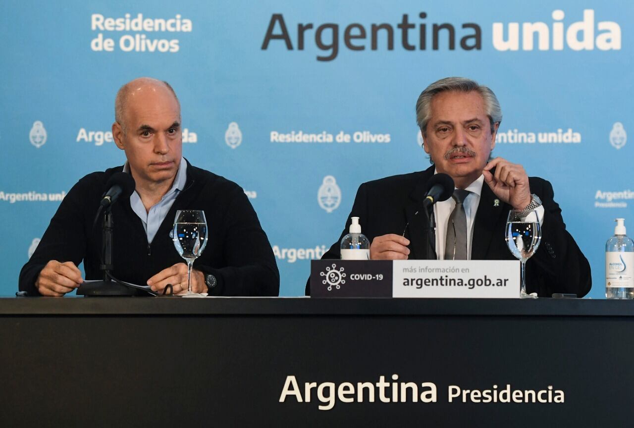 Horacio Rodríguez Larreta y Alberto Fernández, cada vez más lejos.