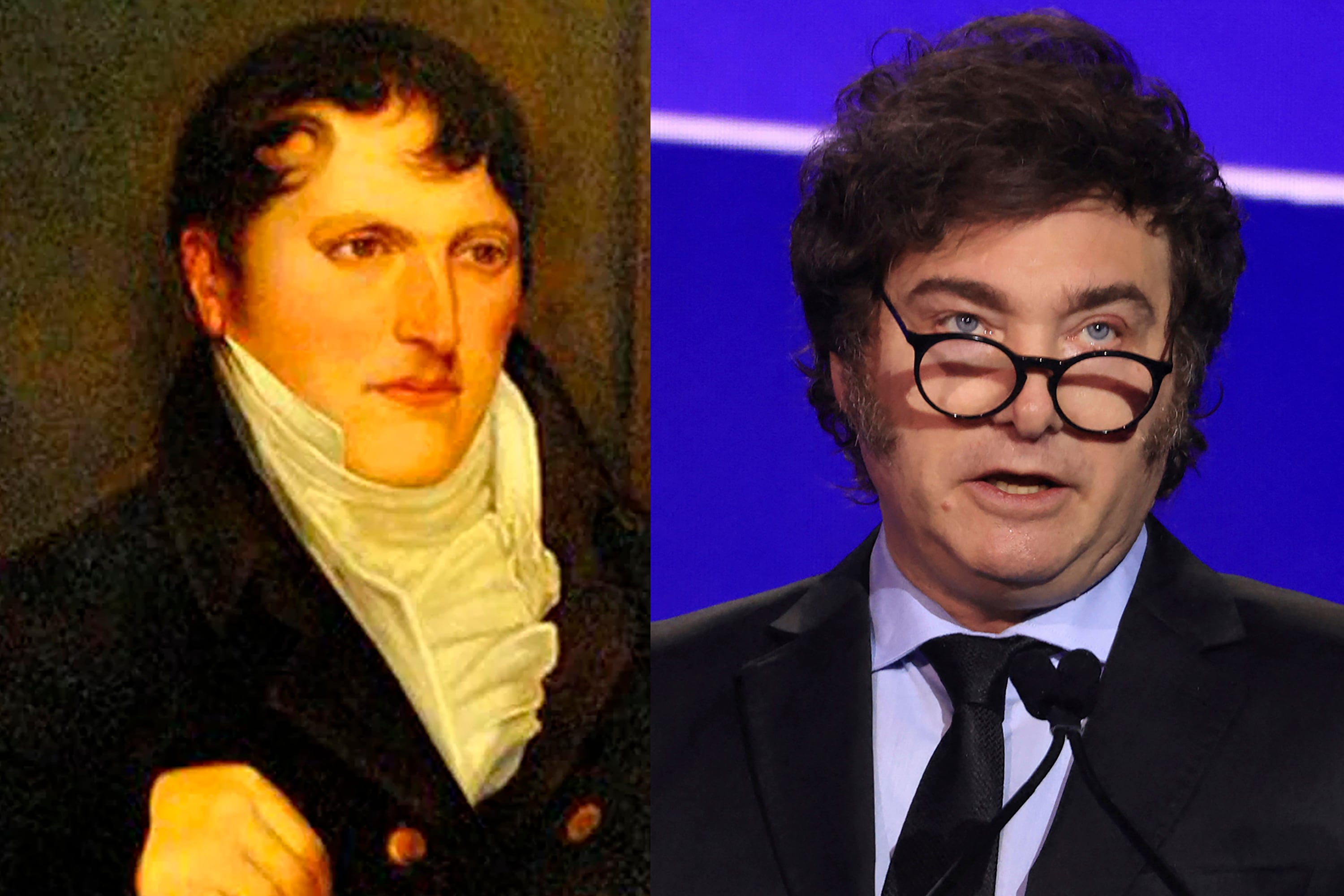 Manuel Belgrano y Javier Milei, presidente de Argentina 