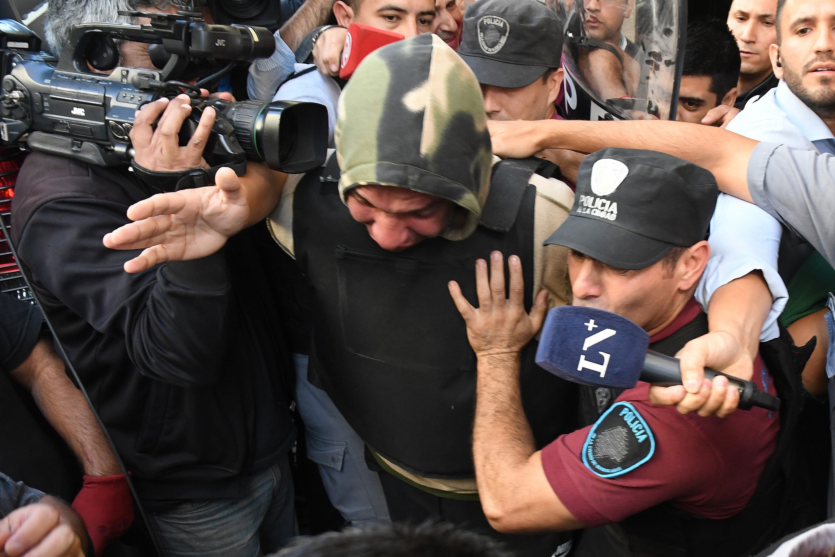 Marcelo Corazza fue trasladado este martes a los Tribunales de Lavalle. 