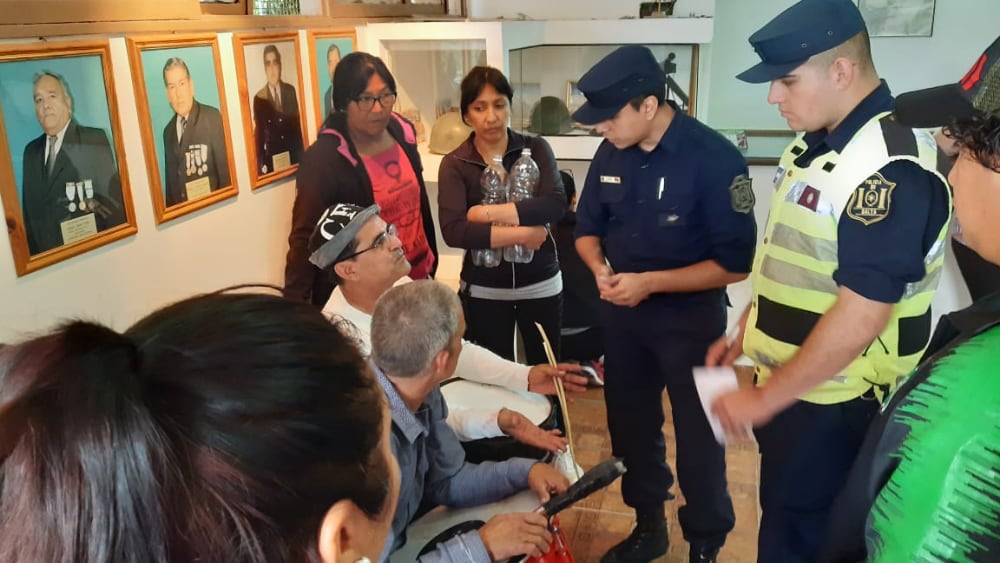 Manifestación dentro de la municipalidad