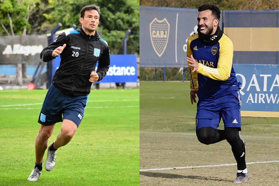 Cvitanich y Tevez, dos veteranos que buscarán la final de la Copa de la Liga el lunes en San Juan