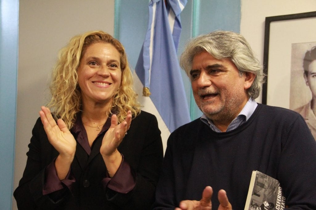 Florencia Lizaraso, titular de la Comisión Bonaerense de Trabajo y Cultura, y Walter Correa, ministro de Trabajo bonaerense.