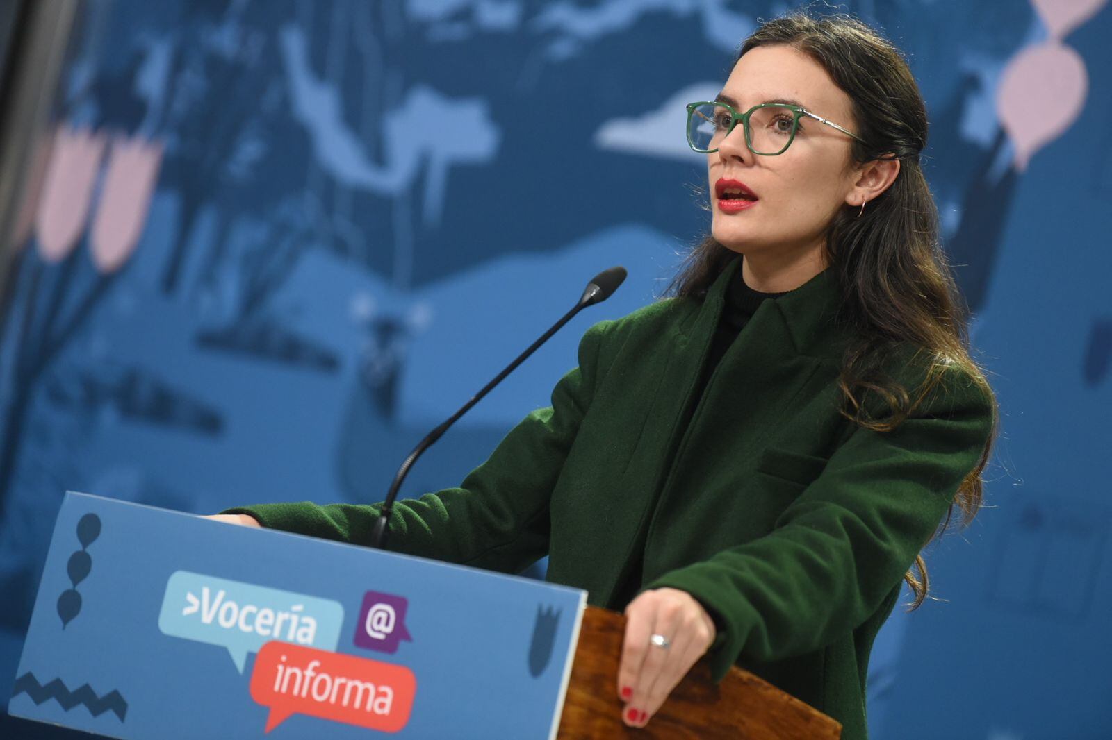 La vocera del gobierno de Chile, Camila Vallejo, durante una conferencia / Vocería del gobierno de Chile