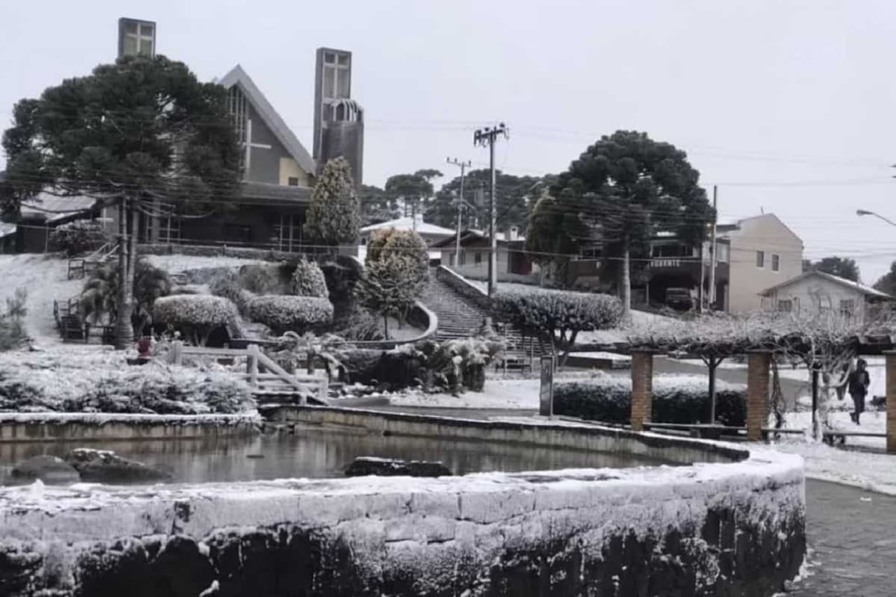 Urupema, en Santa Catarina, bajo la nieve.