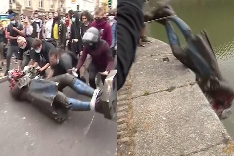 Derribaron la estatua de Edward Colston en Bristol.