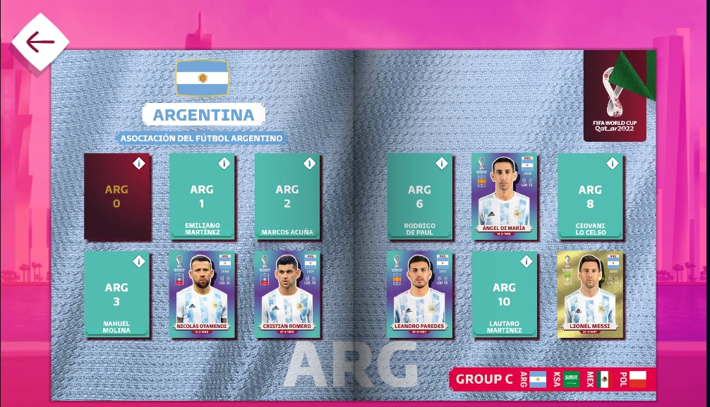 Existen códigos para conseguir más sobres para el álbum virtual del Mundial Qatar 2022.