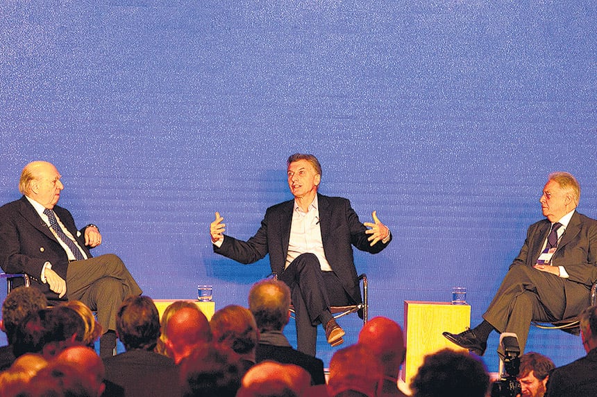 Macri en la cumbre de la Fundación Círculo Montevideo, que se realizó ayer en el Hotel Sheraton.