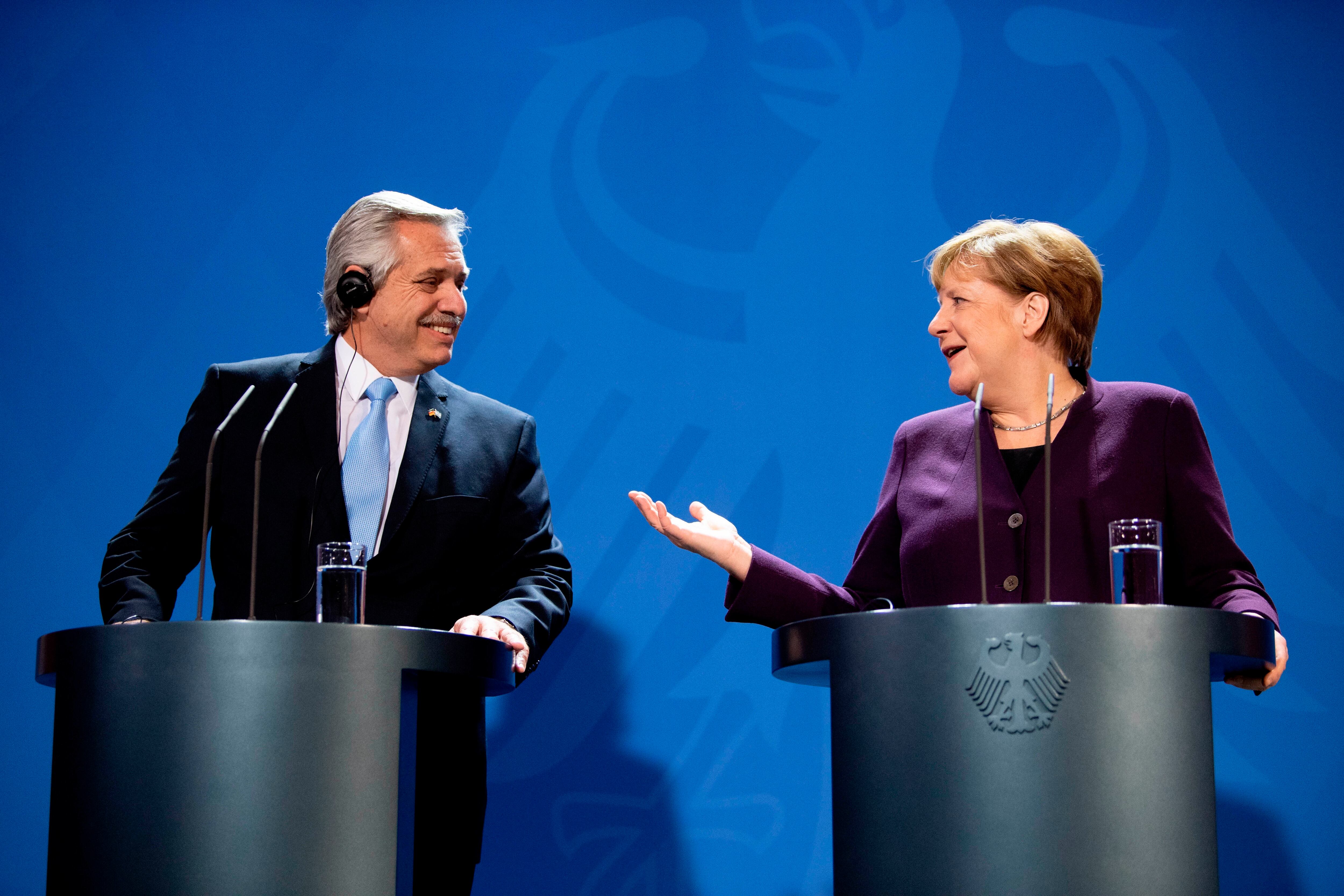 El Presidente argentino y la Canciller alemana.