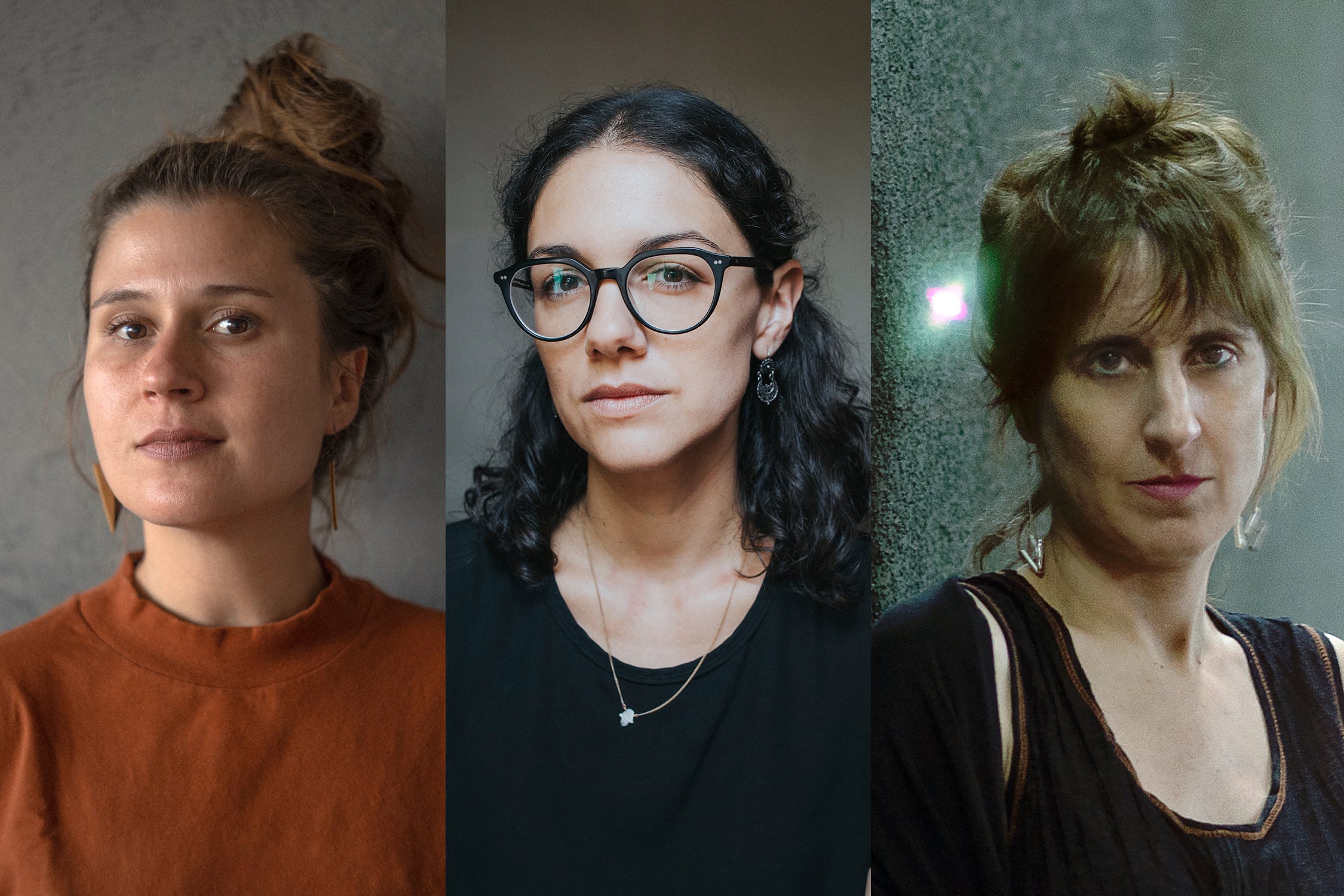 Carol Rodrigues, Isabel Zapata y Alejandra Costamagna, tres de las escritoras residentes. 