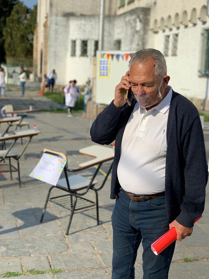 Mario Barletta durante la actividad que cosechó múltiples rechazos.