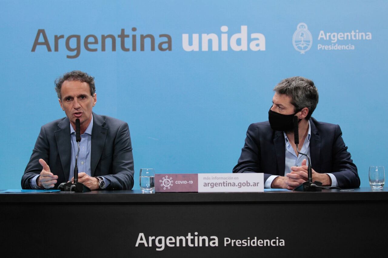 Gabriel Katopodis y Matías Lammens durante el anuncio.