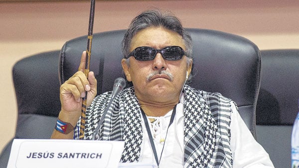Santrich en el 2014 durante las negociaciones de paz en La Habana.