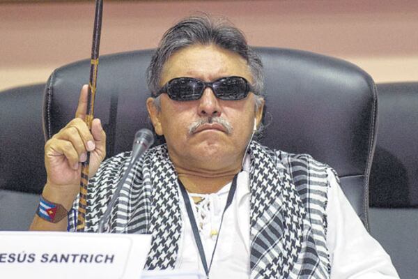 Santrich en el 2014 durante las negociaciones de paz en La Habana.