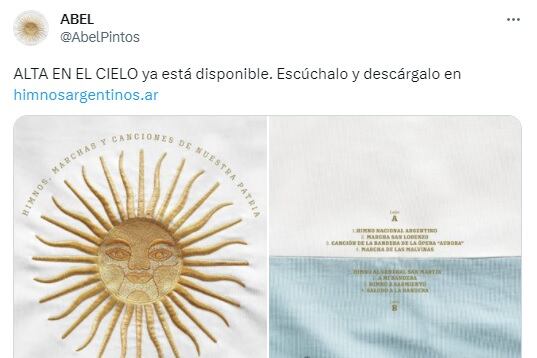 Abel Pintos estrenará este 9 de julio en vivo el álbum Alta en el cielo en un acto en el Teatro Colón.