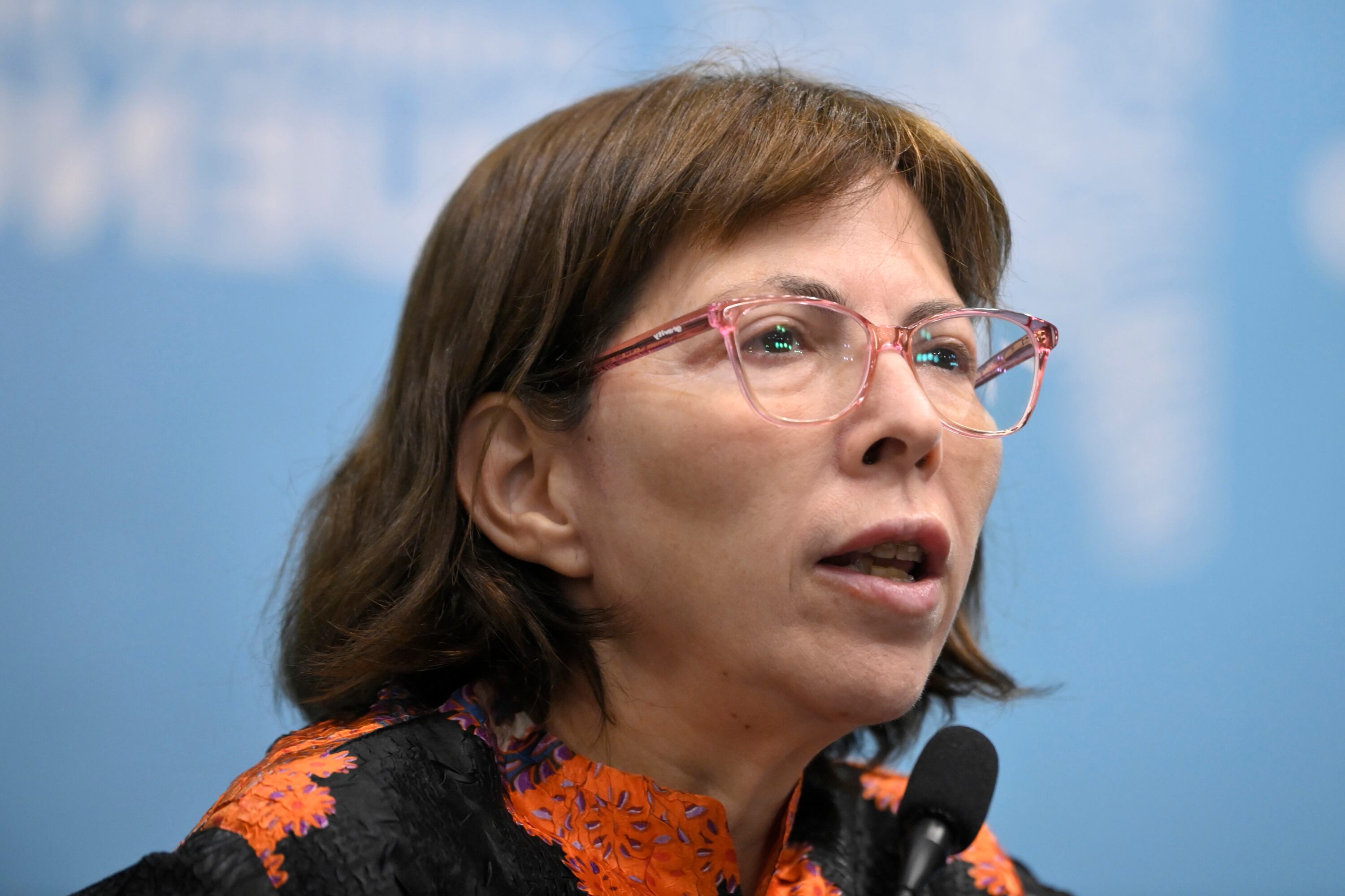 Silvina Batakis durante la conferencia del lunes.