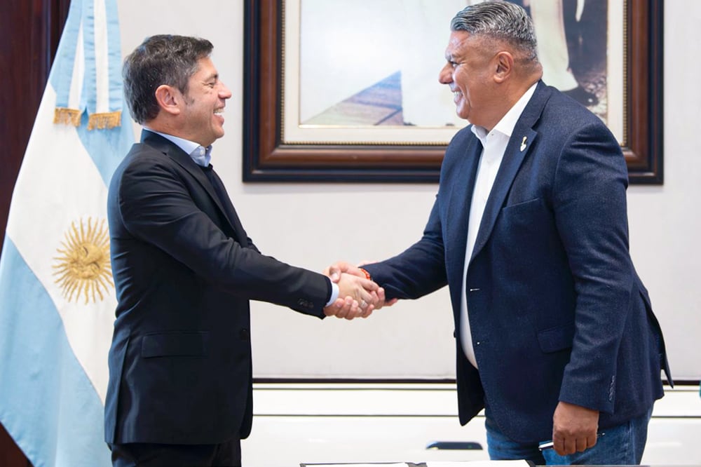 Axel Kicillof y Claudio Tapia, juntos en el proyecto por la remodelación del estadio Único de La Plata.