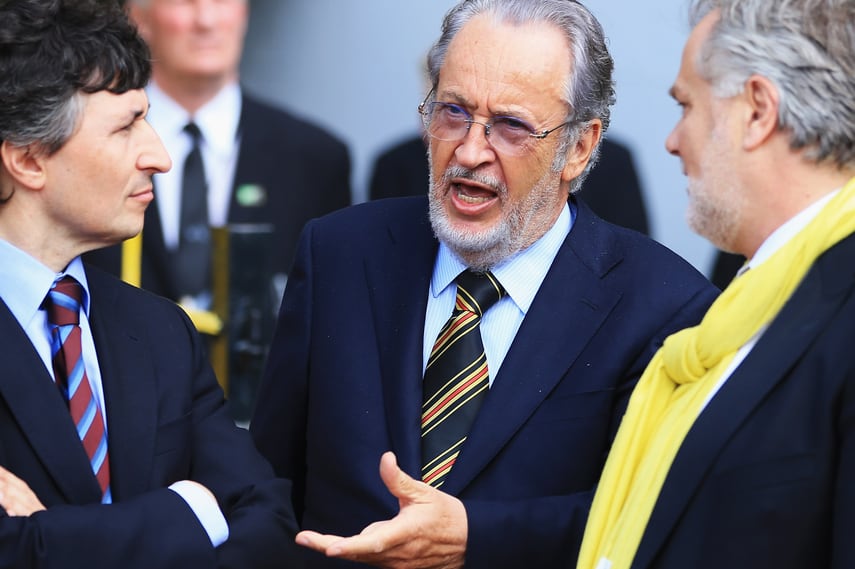 El italiano Giampaolo Pozzo y si hijo Gino (izquierda).