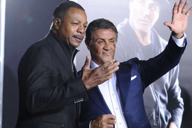 Weathers y Stallone, protagonistas de las cuatro primeras películas de Rocky. Imagen: FilmMagic.