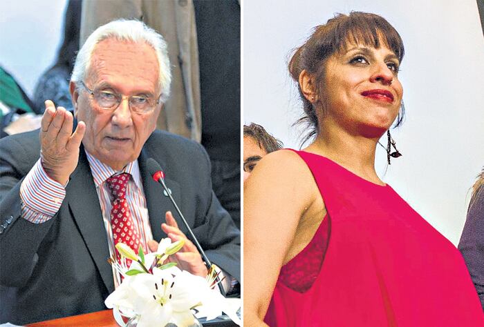 El jefe del bloque del FpV-PJ, Héctor Recalde, y Victoria Donda, de Libres del Sur.