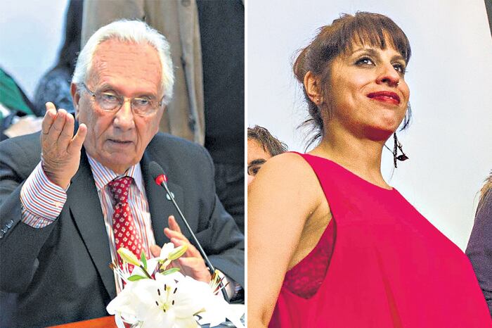 El jefe del bloque del FpV-PJ, Héctor Recalde, y Victoria Donda, de Libres del Sur.