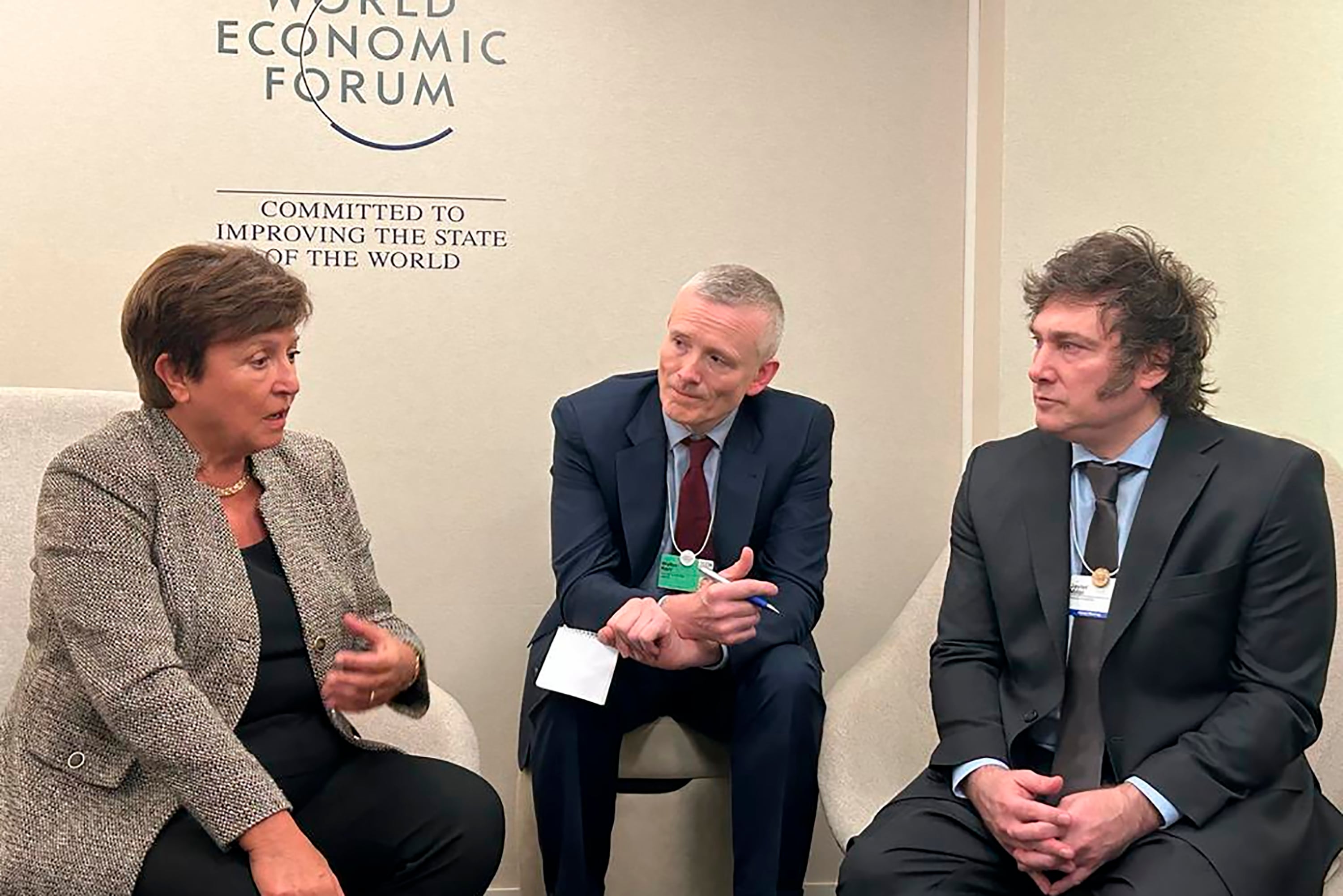 Javier Milei junto a Kristalina Georgieva, directora gerente del FMI