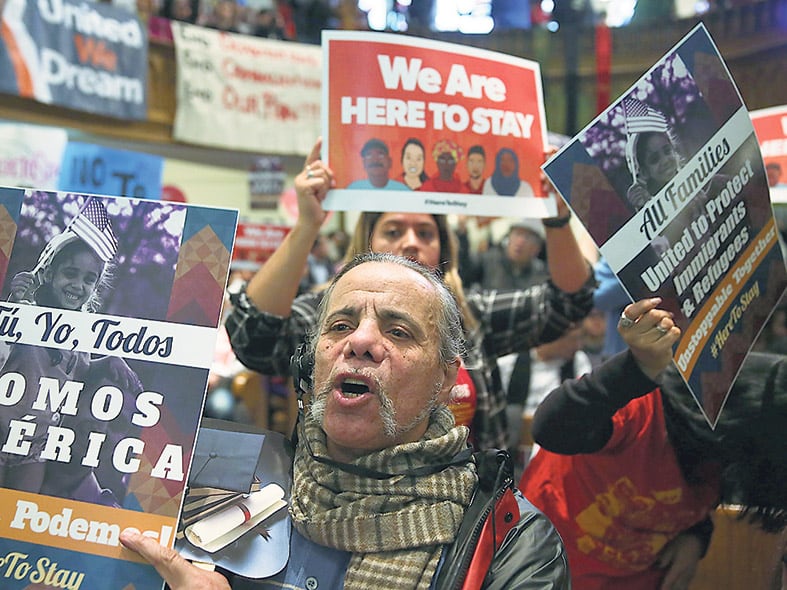 Miles de manifestantes protestaron por la política migratoria de Trump en la capital estadounidense.