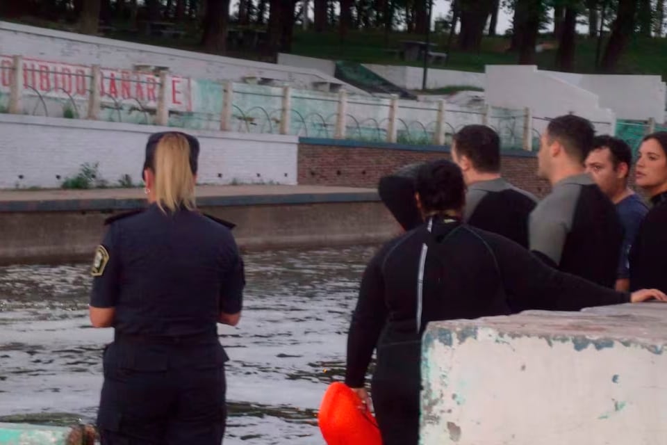 La zona del dique del balneario de Salto donde fue encontrado el cuerpo de Lian Torelli