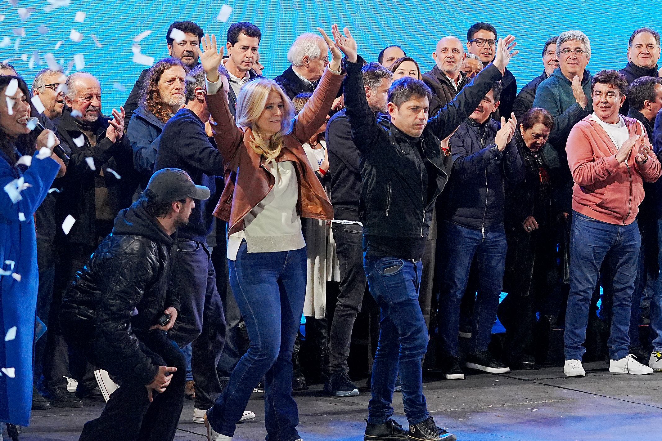 Axel Kicillof y Verónica Magario el domingo en La Plata.
