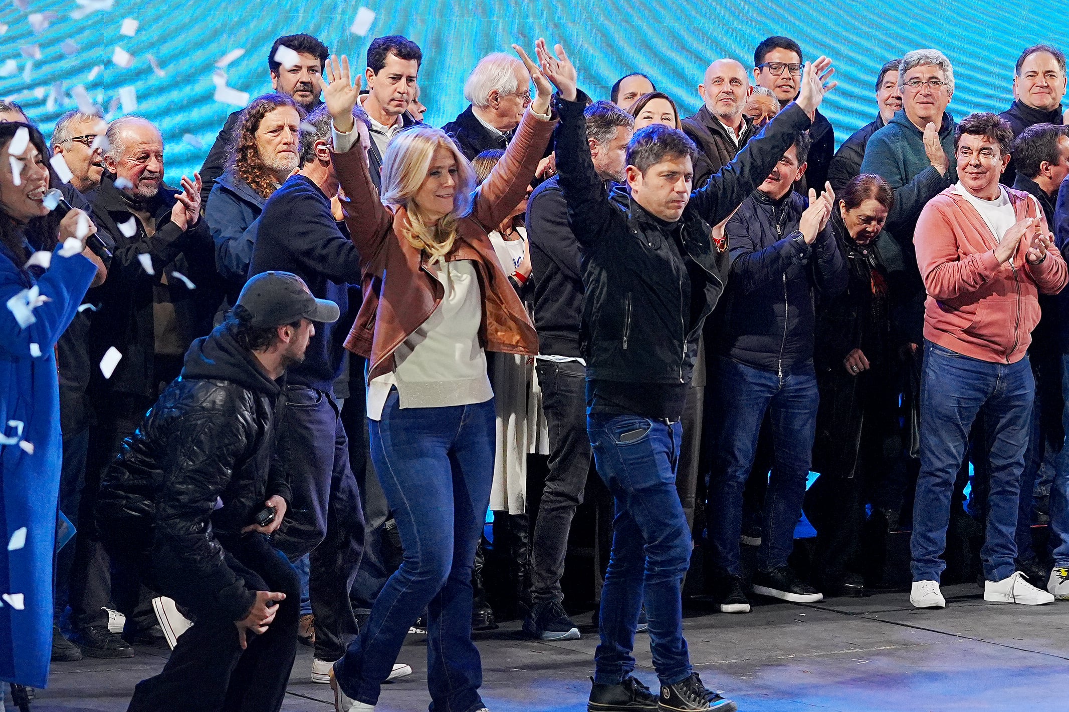 Axel Kicillof y Verónica Magario el domingo en La Plata.