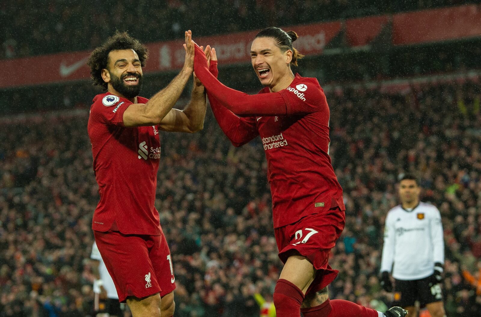 Tanto el egipcio Salah como el uruguayo Núñez marcaron dobletes para los Reds