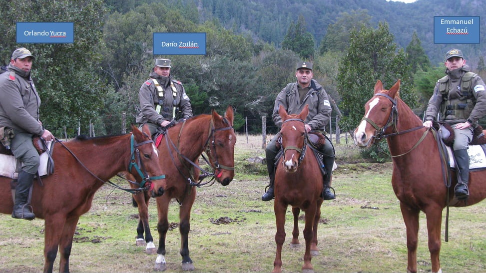 Yucra, Zoilán, un agente y Echazú.