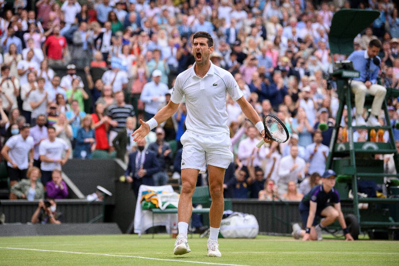 El festejo de Novak Djokovic, que irá por su vigésimo Grand Slam el domingo