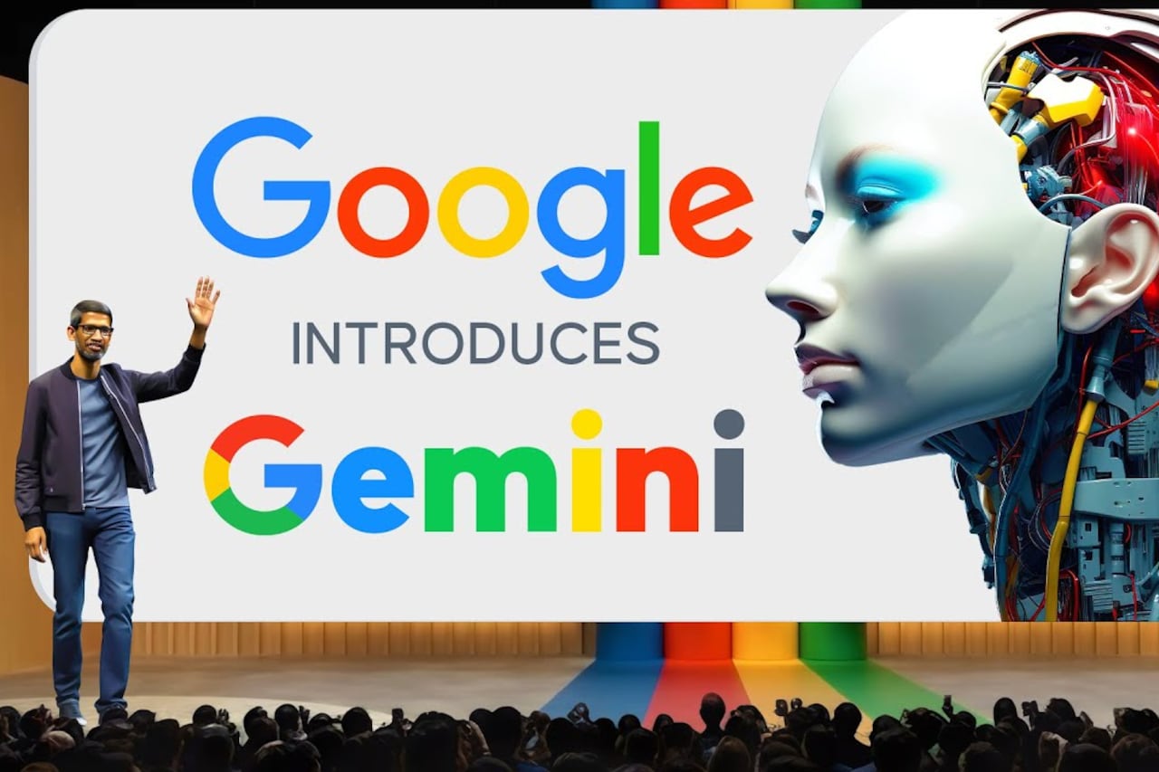 El gigante tecnológico presento una versión mejorada de IA, a la que llamó Gemini. Imagen: Google.