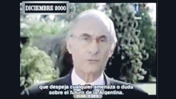 “¡Qué lindo es dar buenas noticias!”, aseguró De la Rúa en el spot en el que anunció el blindaje.