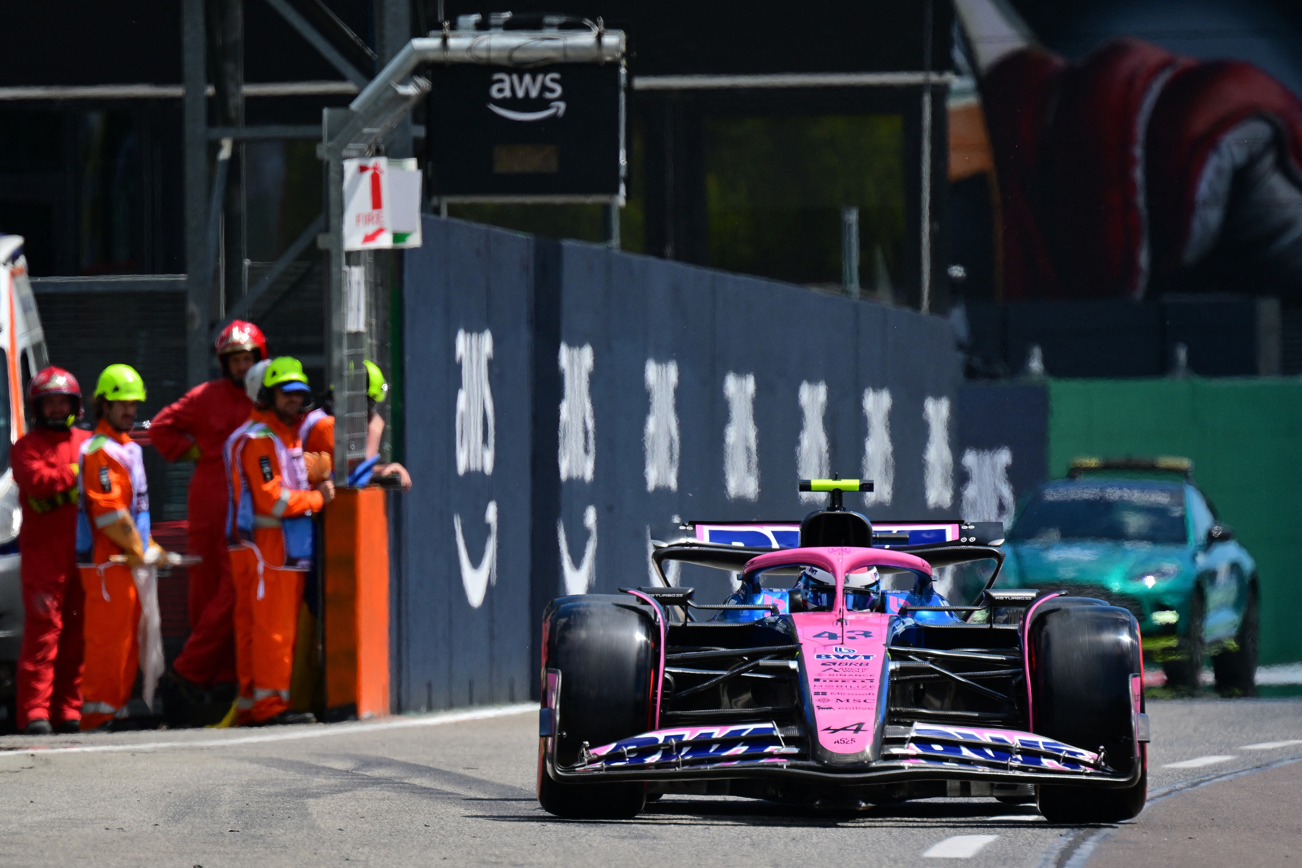 Colapinto en acción, en el circuito de Imola