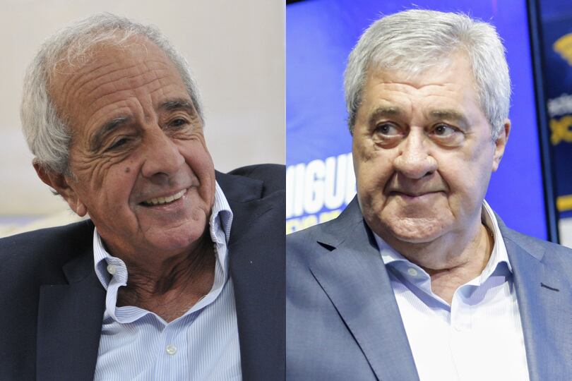 Rodolfo D'Onofrio, presidente de River, y Jorge Amor Ameal, su par de Boca.